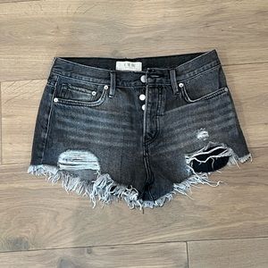 Free people dark gray denim shorts